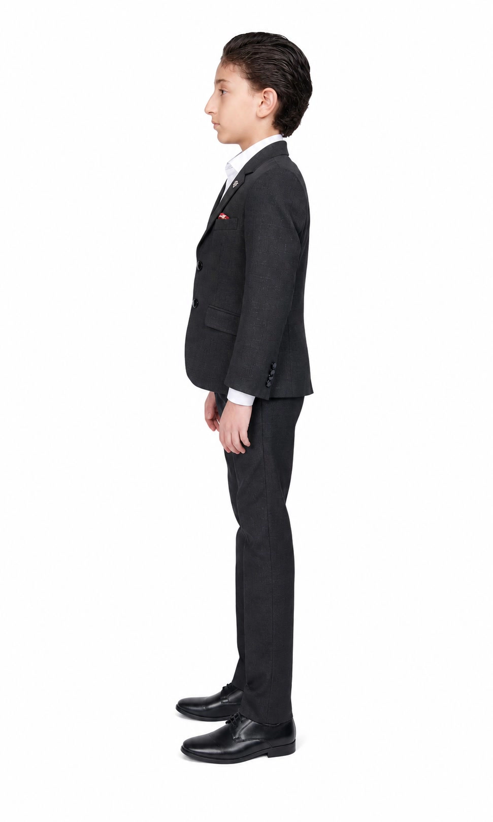 Elie Balleh Boys Slim Fit Windowpane Blazer