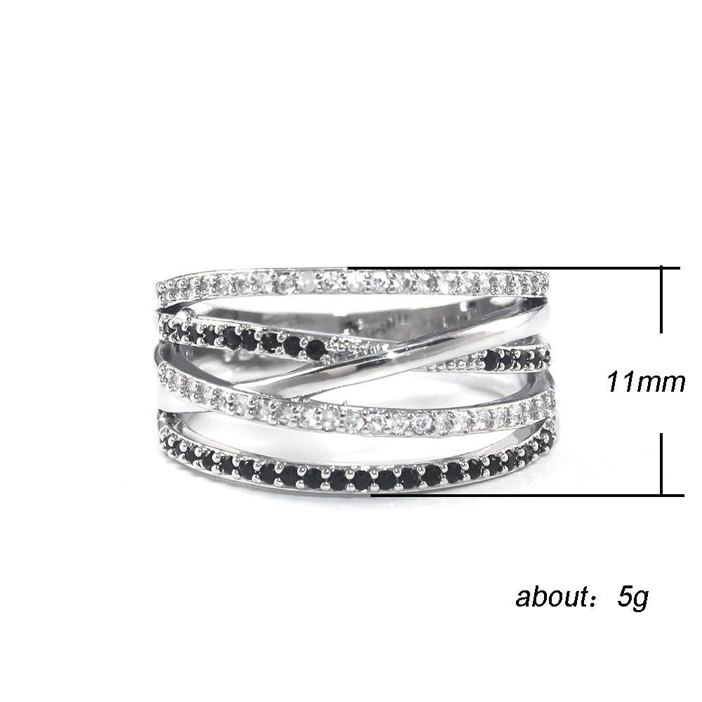 Luxury Micro Paved Zirconia Rings for Women Cross Jewelry