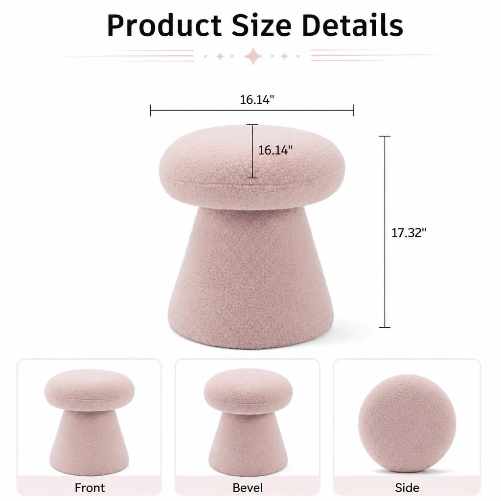 GOODSILO Soft Teddy Upholstered Ottoman Versatile Foot Stool