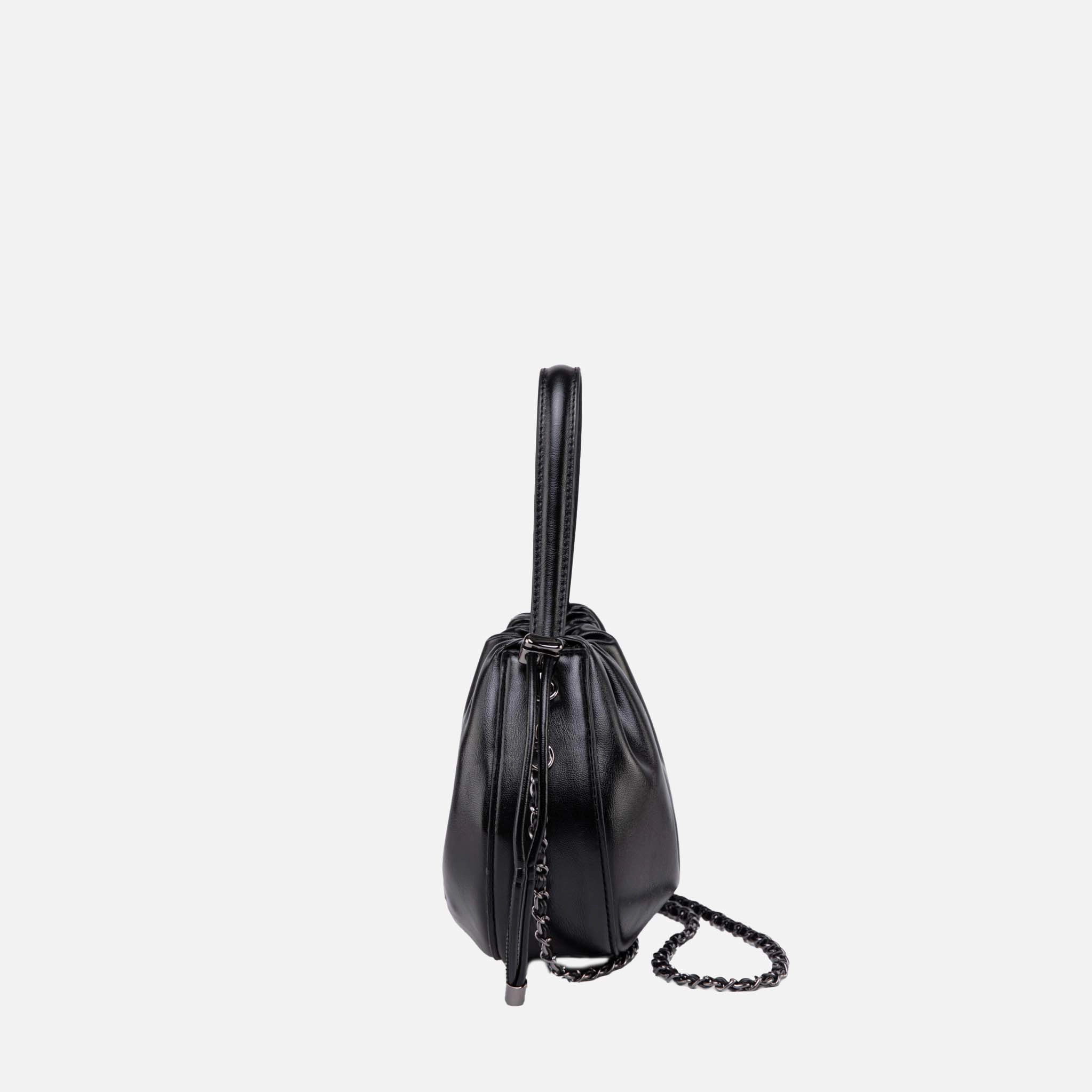 Mia K Collection Faux Leather Crossbody Bag, Adjustable Strap, Gunmetal Hardware