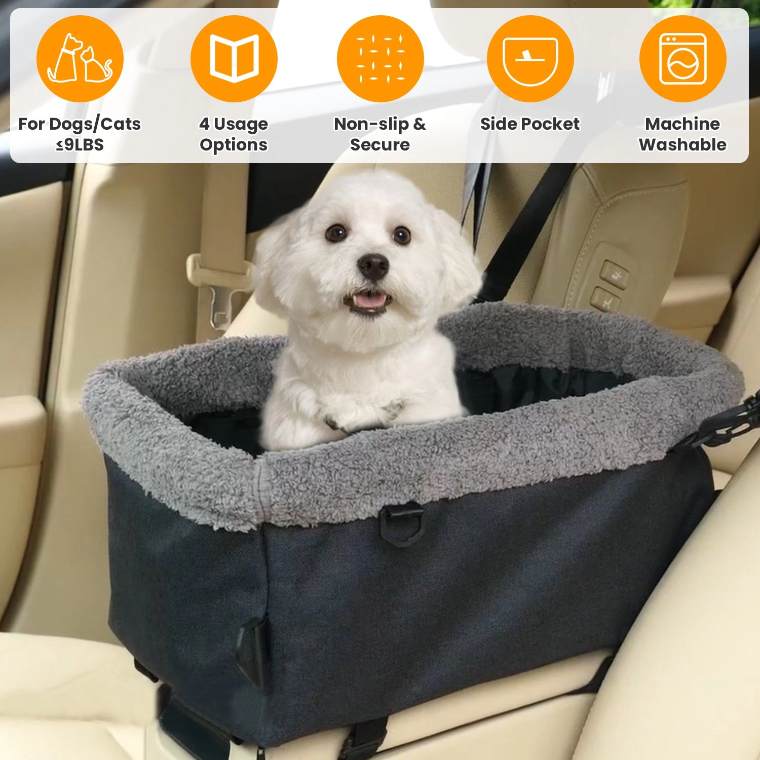 GBruno Small Dog Car Seat With Safety Harness