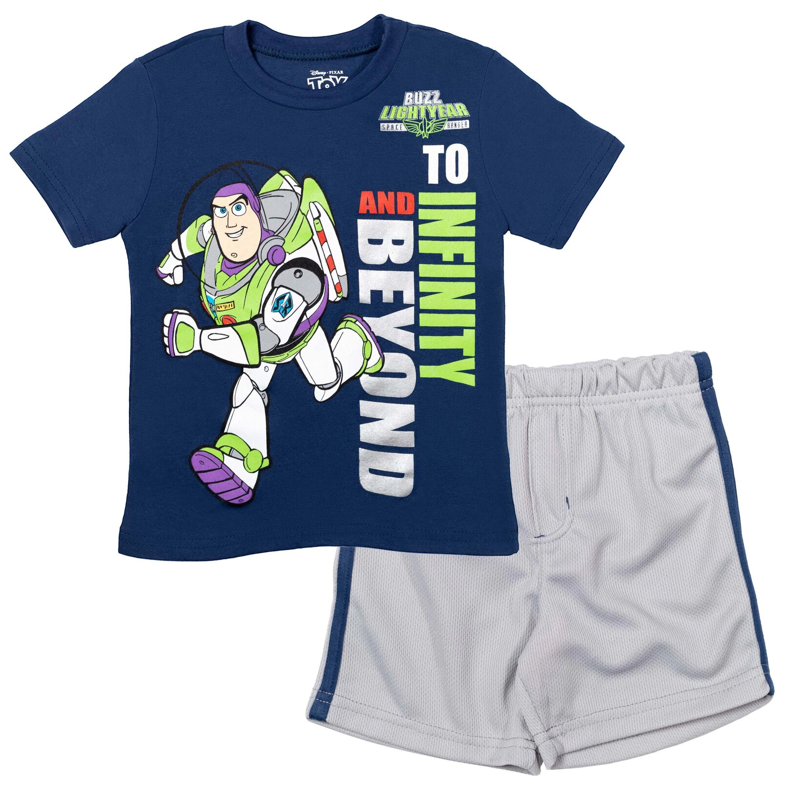 Disney Pixar Boys' Athletic 2-Piece T-Shirt and Mesh Shorts Set