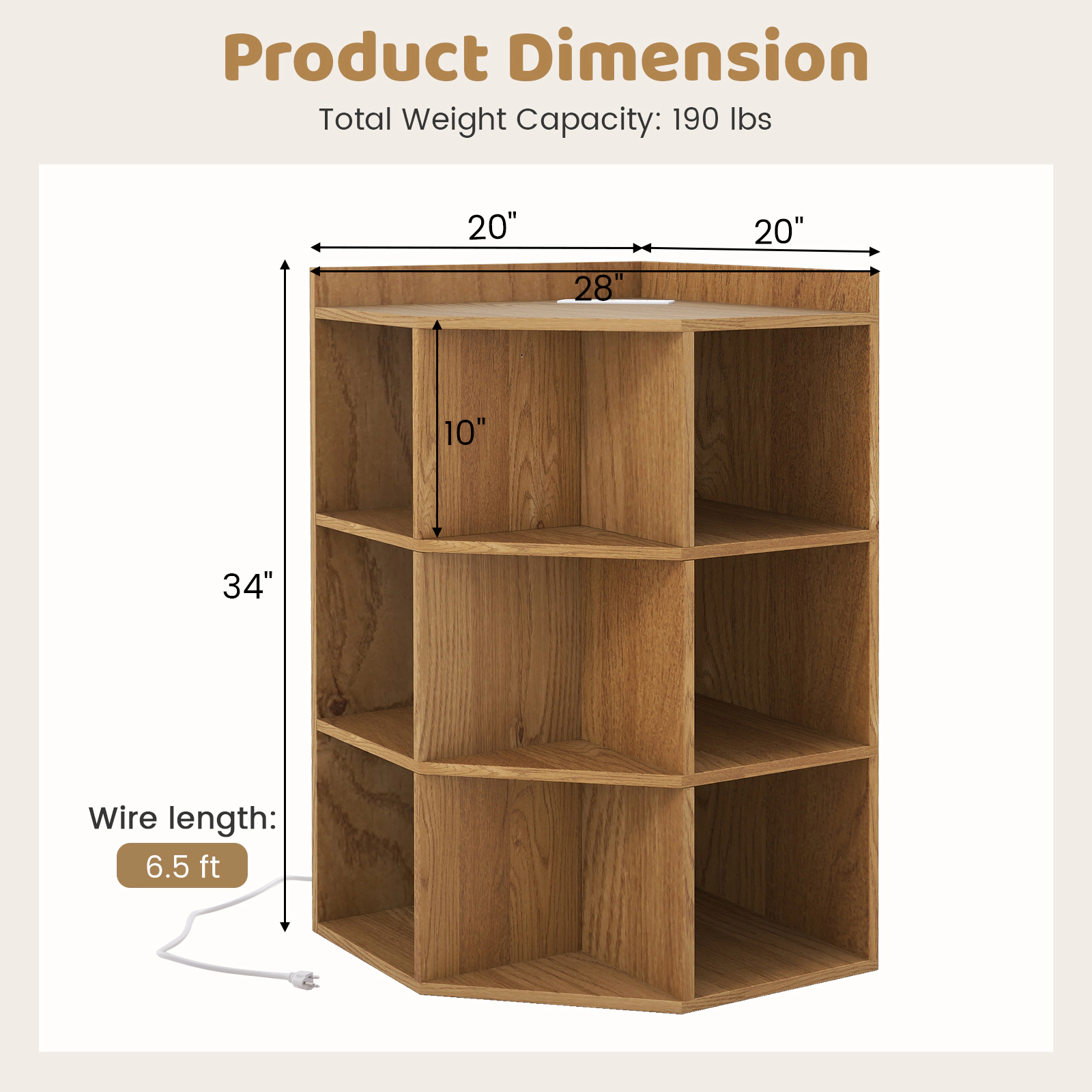 SlickBlue Modern Corner Cabinet Organizer for Living Room Bedroom Office