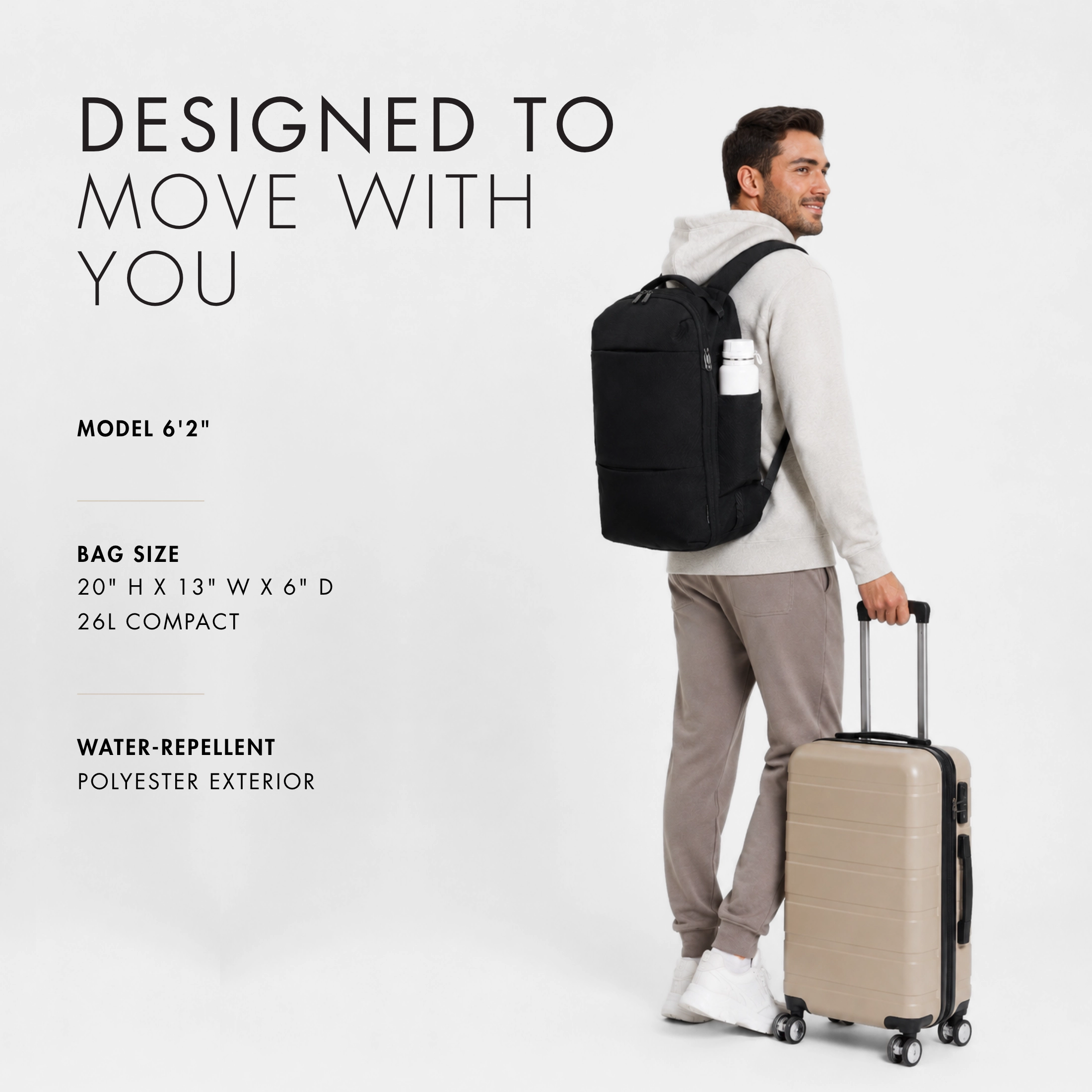 Hynes Eagle Men's 26L Expandable Carry On Backpack