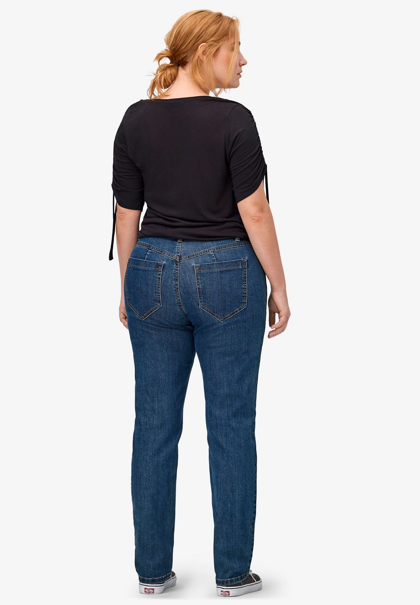 Ellos Plus Stretch Mid-rise Adjustable Waist Straight Jean