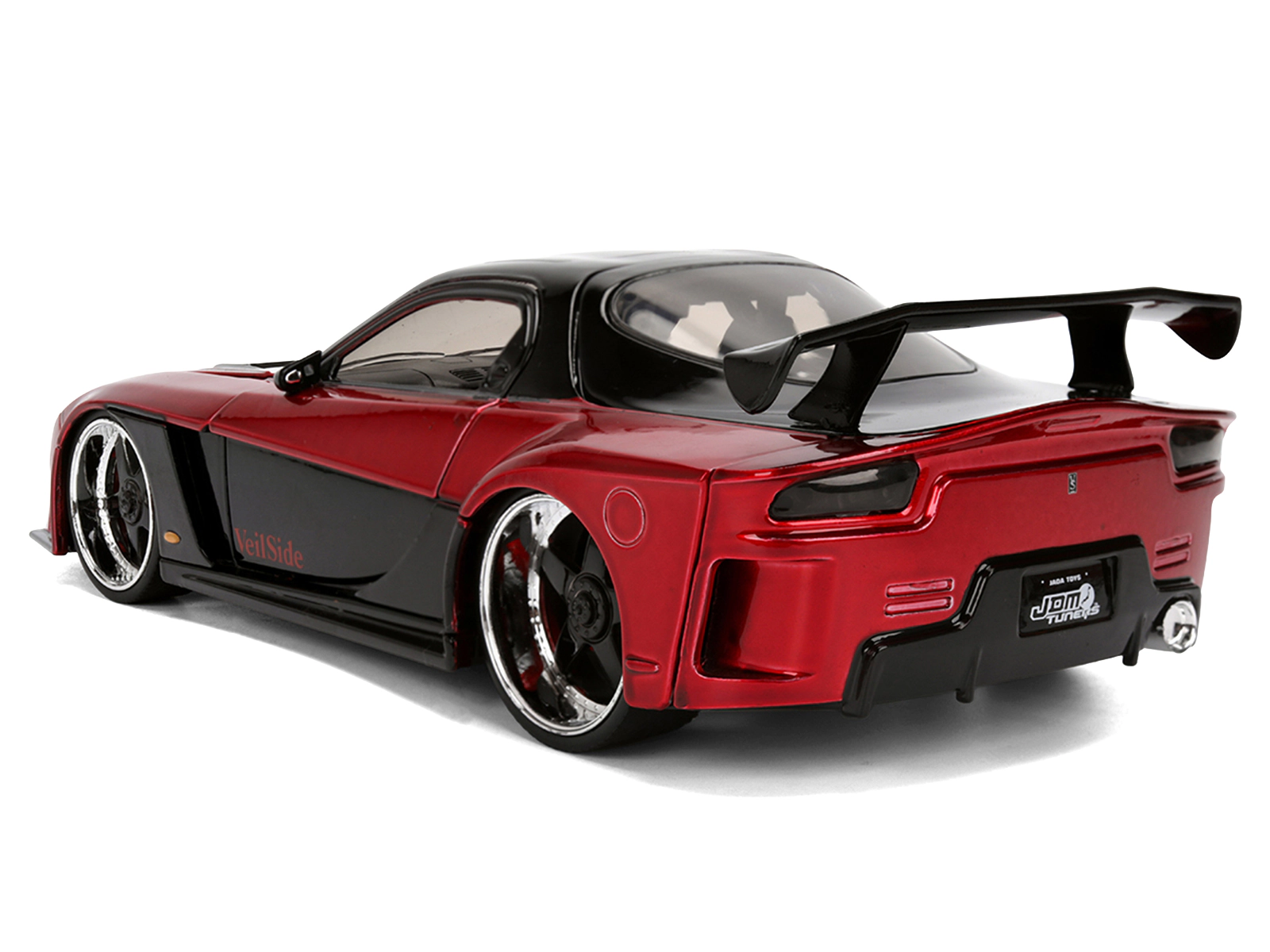 Jada 1995 Mazda RX-7 Widebody RHD (Right Hand Drive) "VeilSide" Black and Red Metallic "JDM Tuners" Series