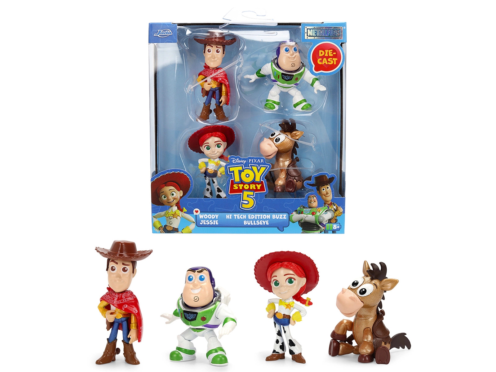 Jada Set of 4 Diecast Figures "Toy Story 5" (2026) Movie "Metalfigs" Series Diecast Models by Jada
