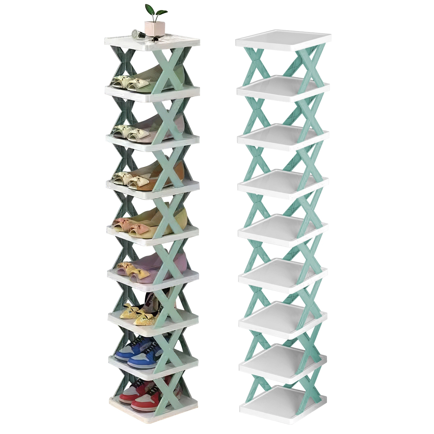 GBruno 9-Tier Vertical Shoe Rack Space-Saving Organizer