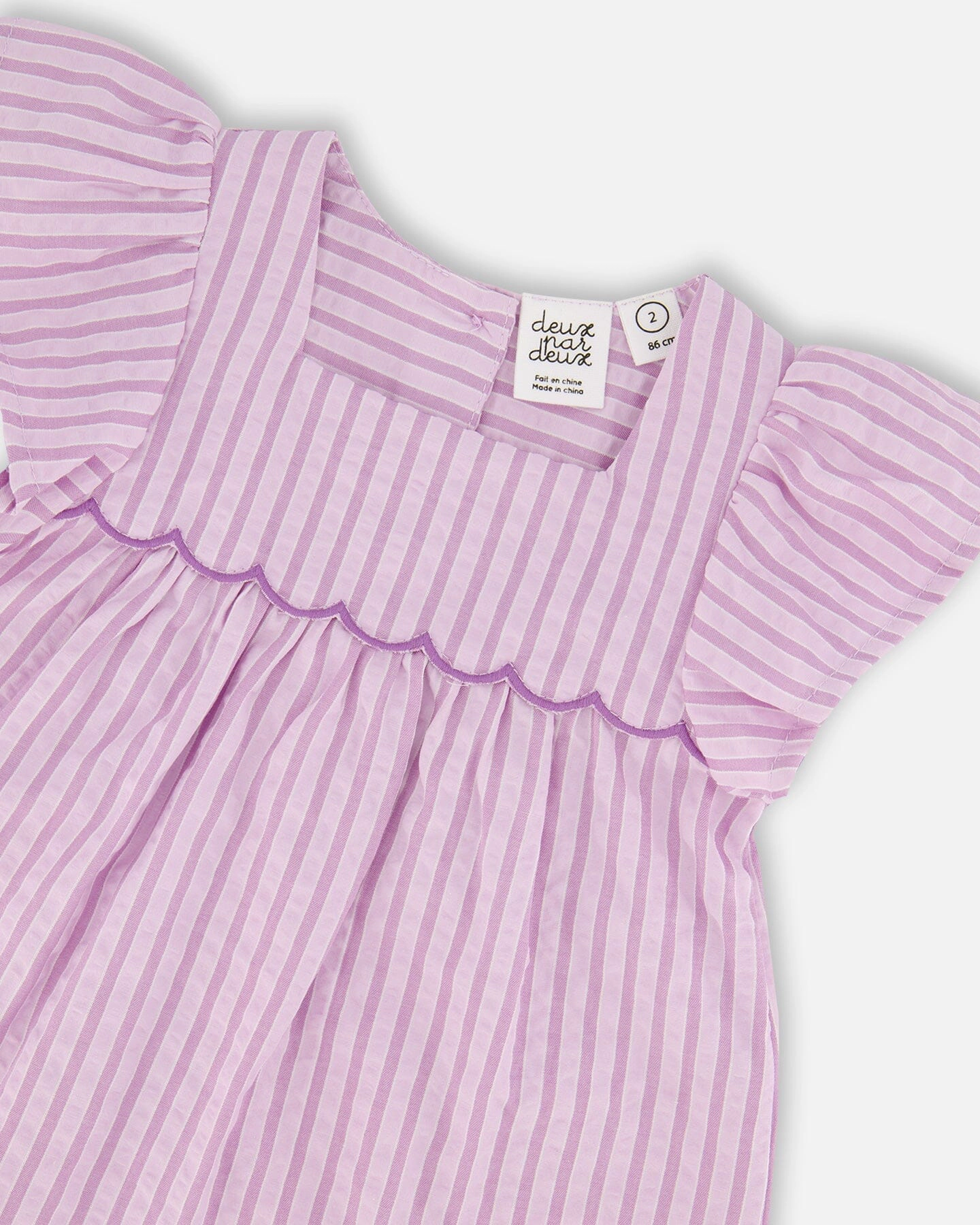 Deux par Girls Top and Short Set Stripes