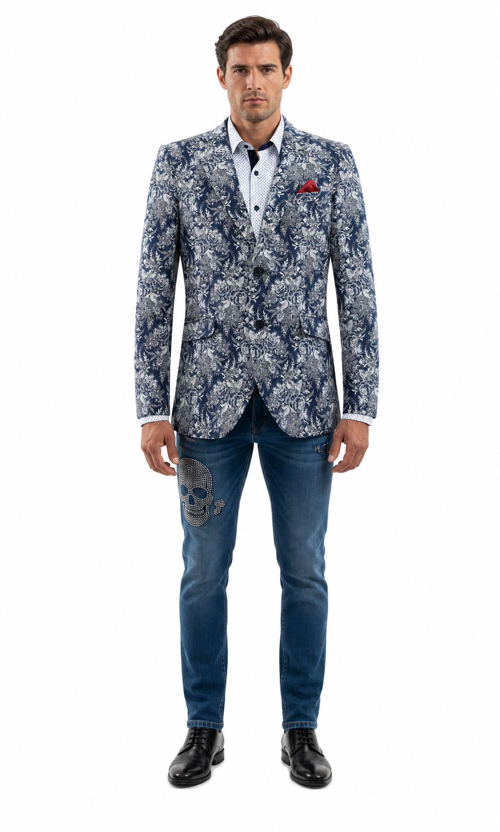 Elie Balleh Men's Slim Fit Floral Sports Coat Jacket