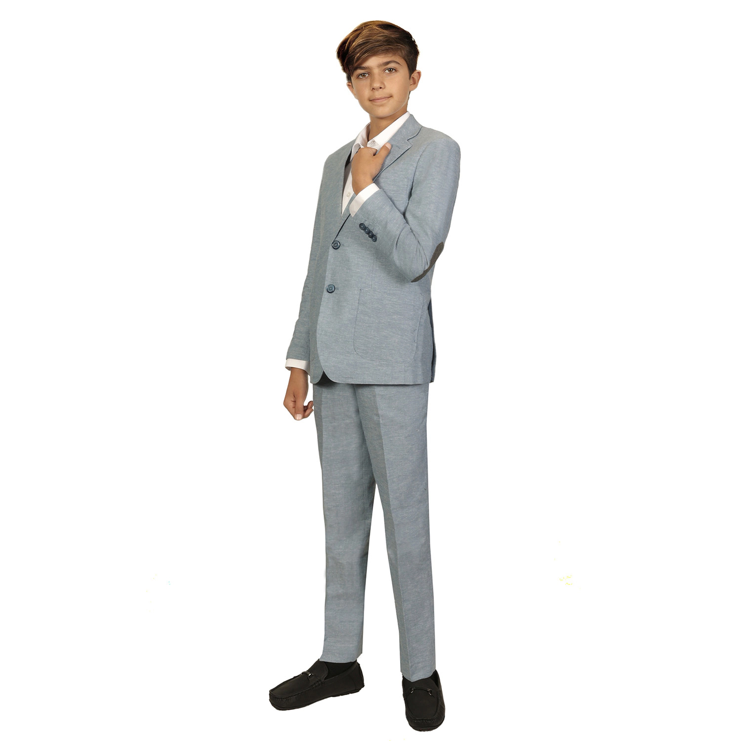 Gioberti Boy's Linen Blend Suit Set Jacket And Dress Pants