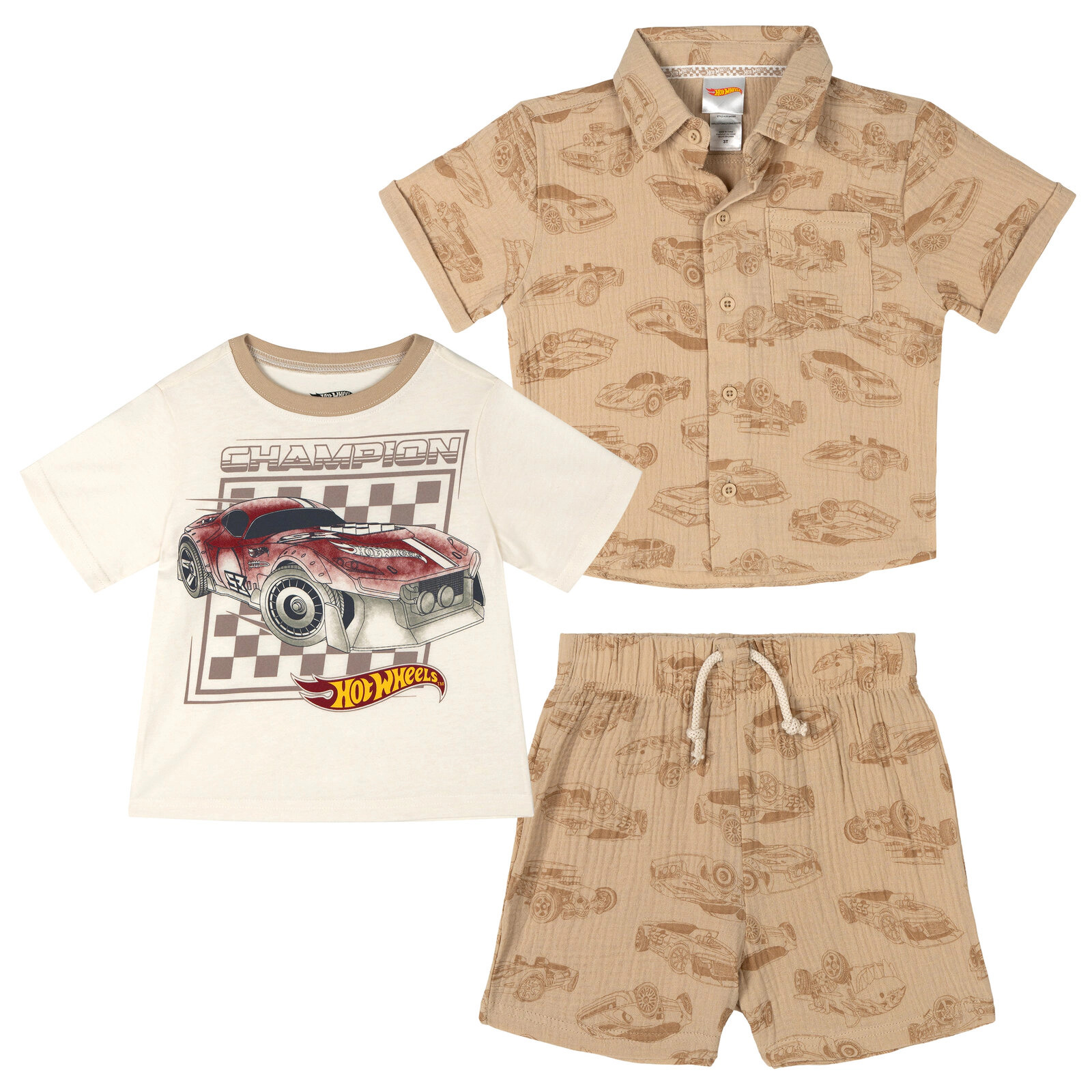 Hot Wheels Boys' Racing Shirt Tee and Shorts Set
