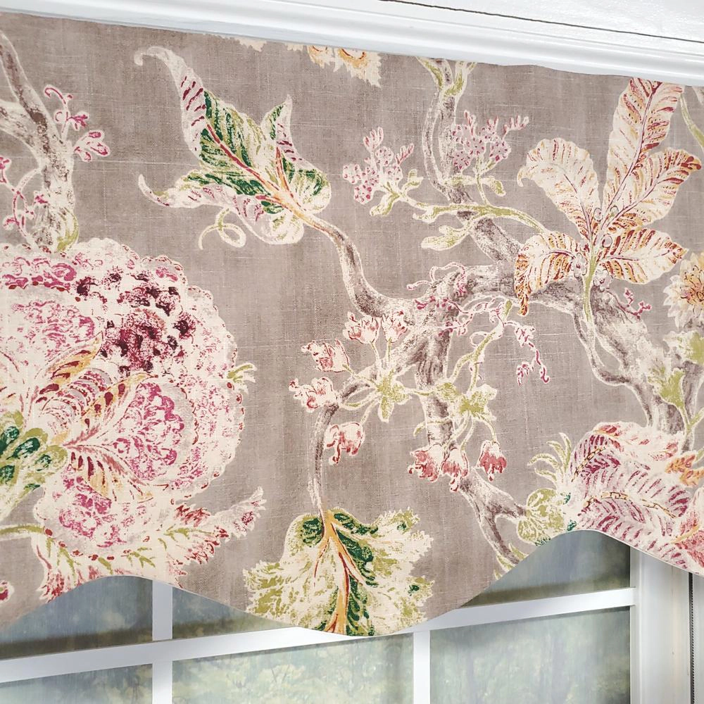 RLF Home Monte Cristo Regal Lined 3" Rod Pocket 100% Cotton Window Valance 50" x 17" Gray