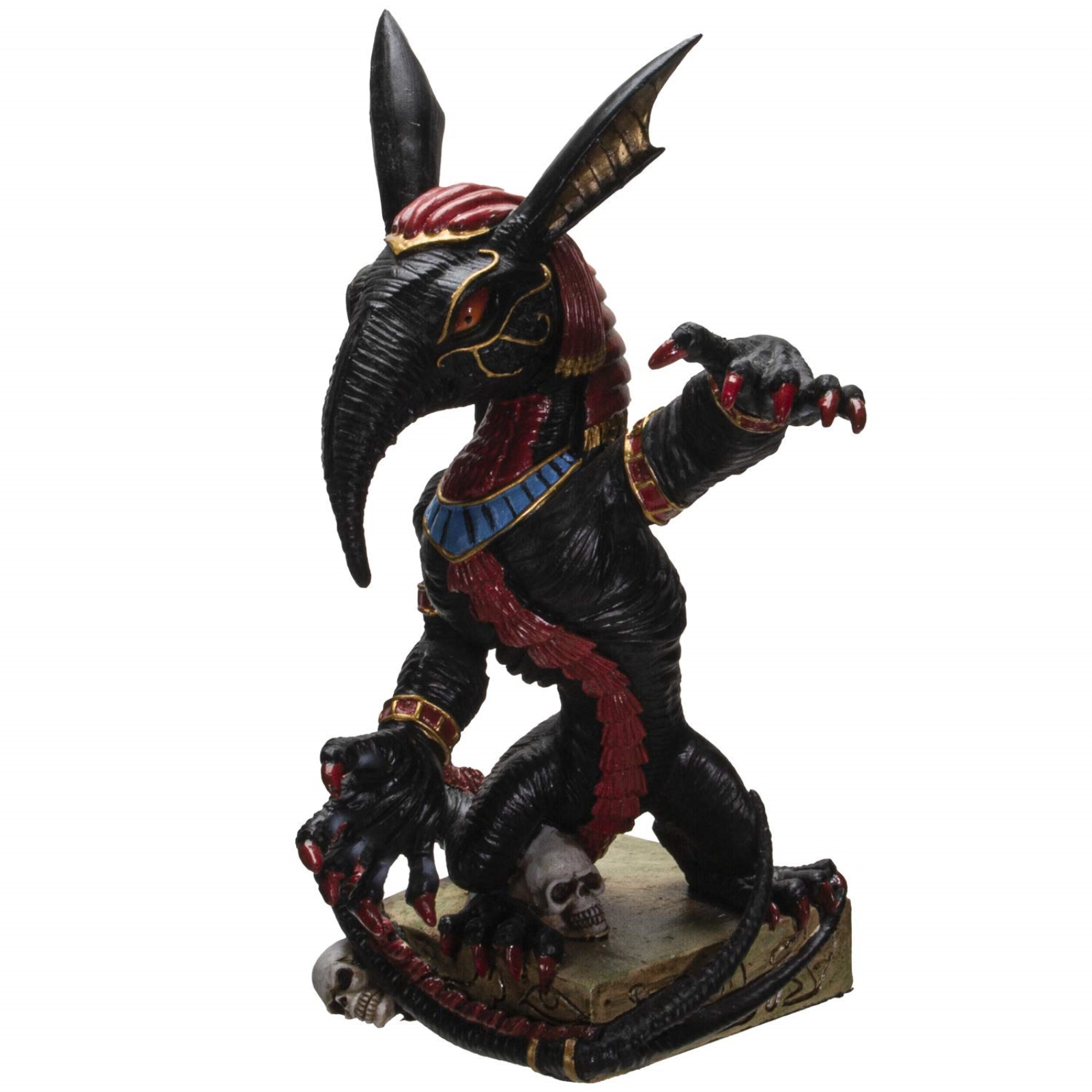 Pacific Giftware Egyptian God Of War Chaos Desert Seth On Hieroglyphic Base With Skulls Figurine 8 inch