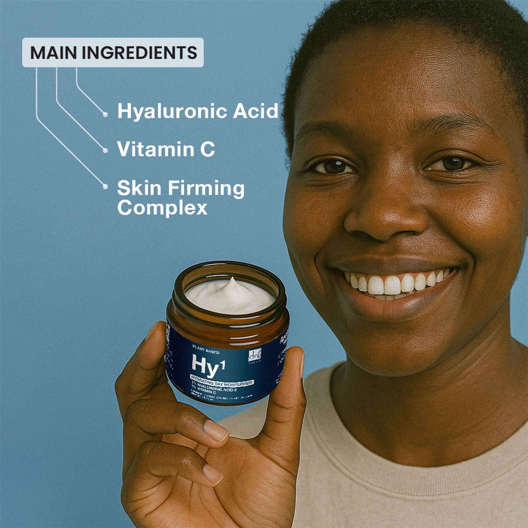 Dr Botanicals Hydrating Day Moisturiser 1% Hyaluronic Acid 1% Vitamin C 60ml
