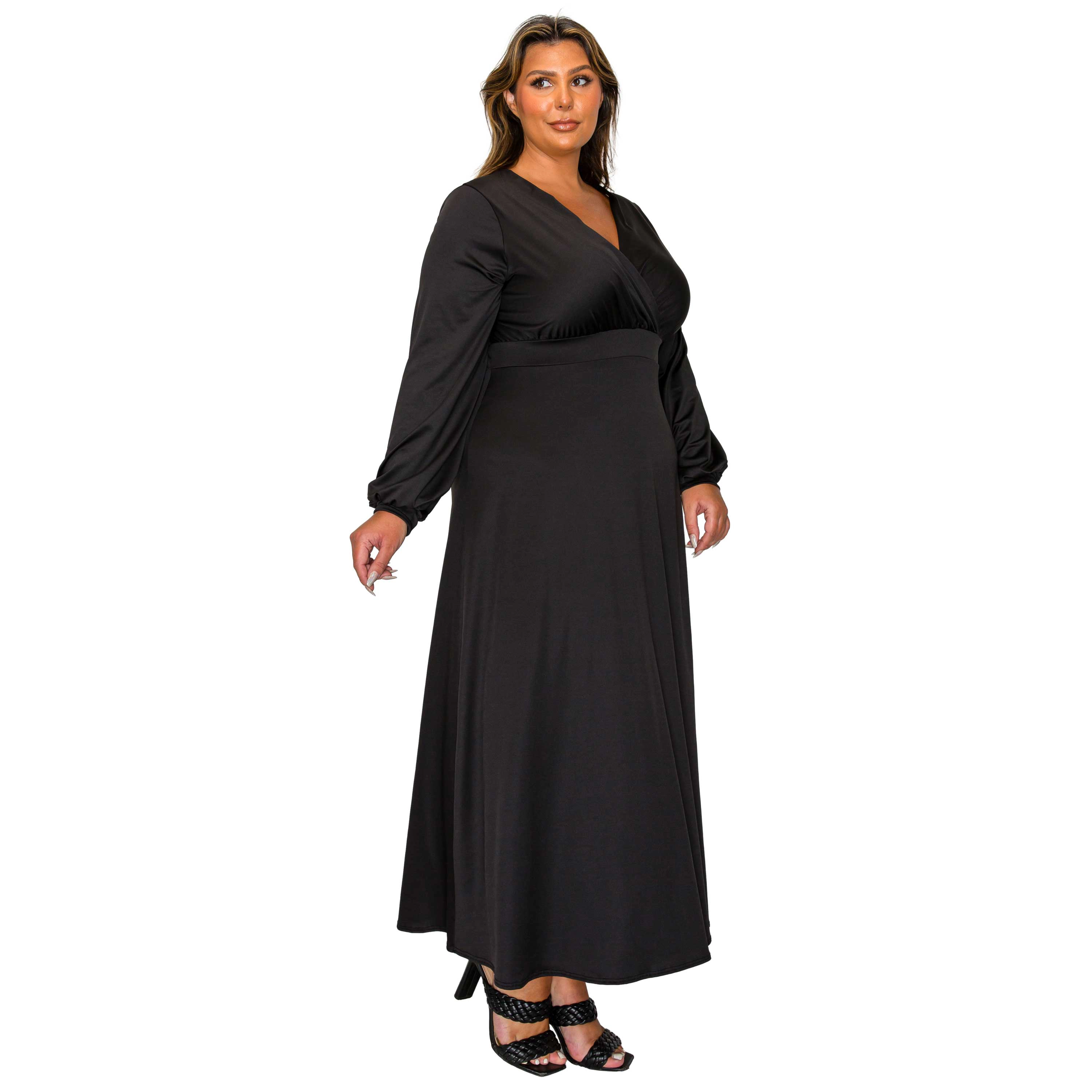 L I V D Women's Plus Sophia Surplice Dress