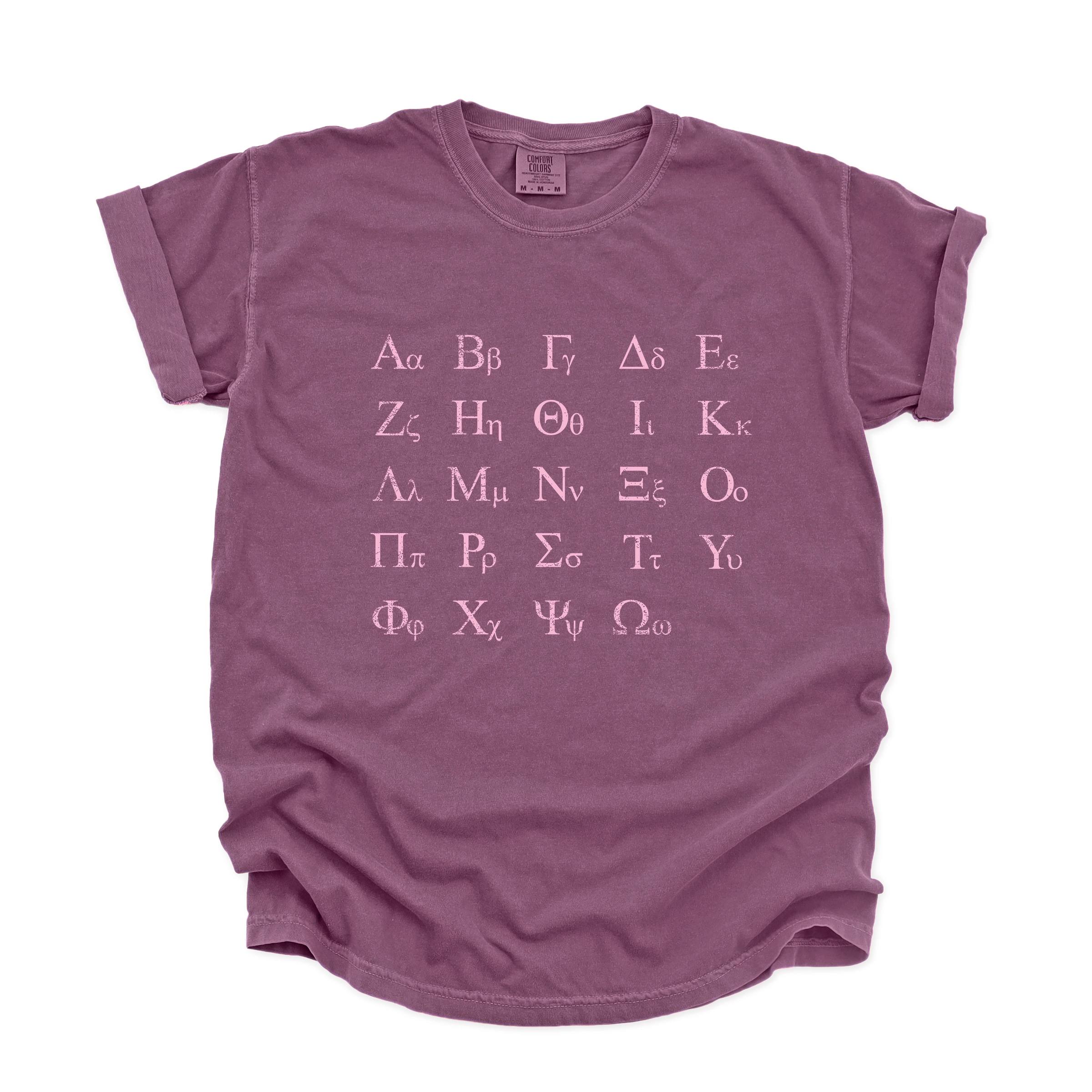 Simply Sage Market - Women's Garment Dyed Graphic T-Shirt Greek Alphabet