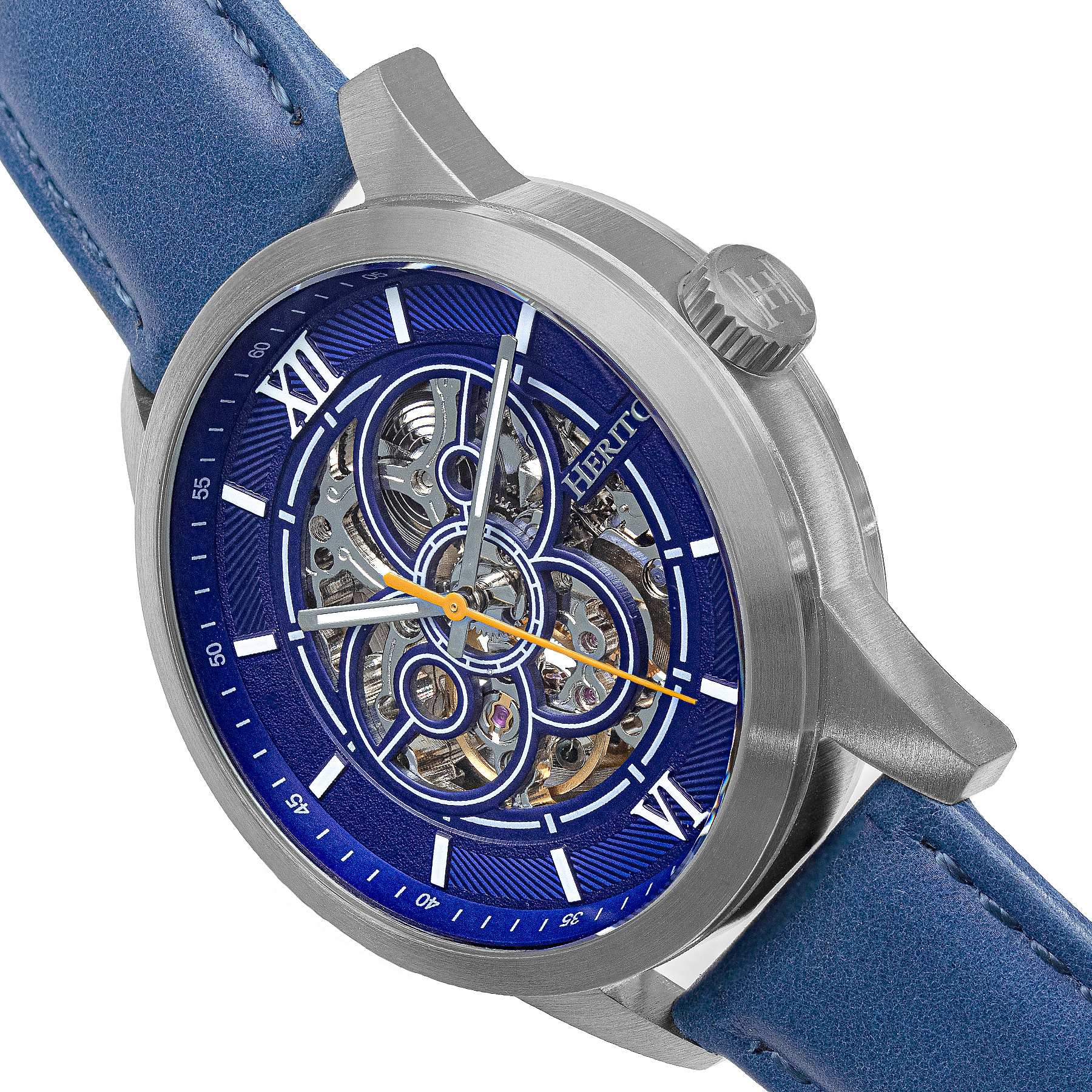 Heritor Automatic Jonas Leather-Band Skeleton Watch
