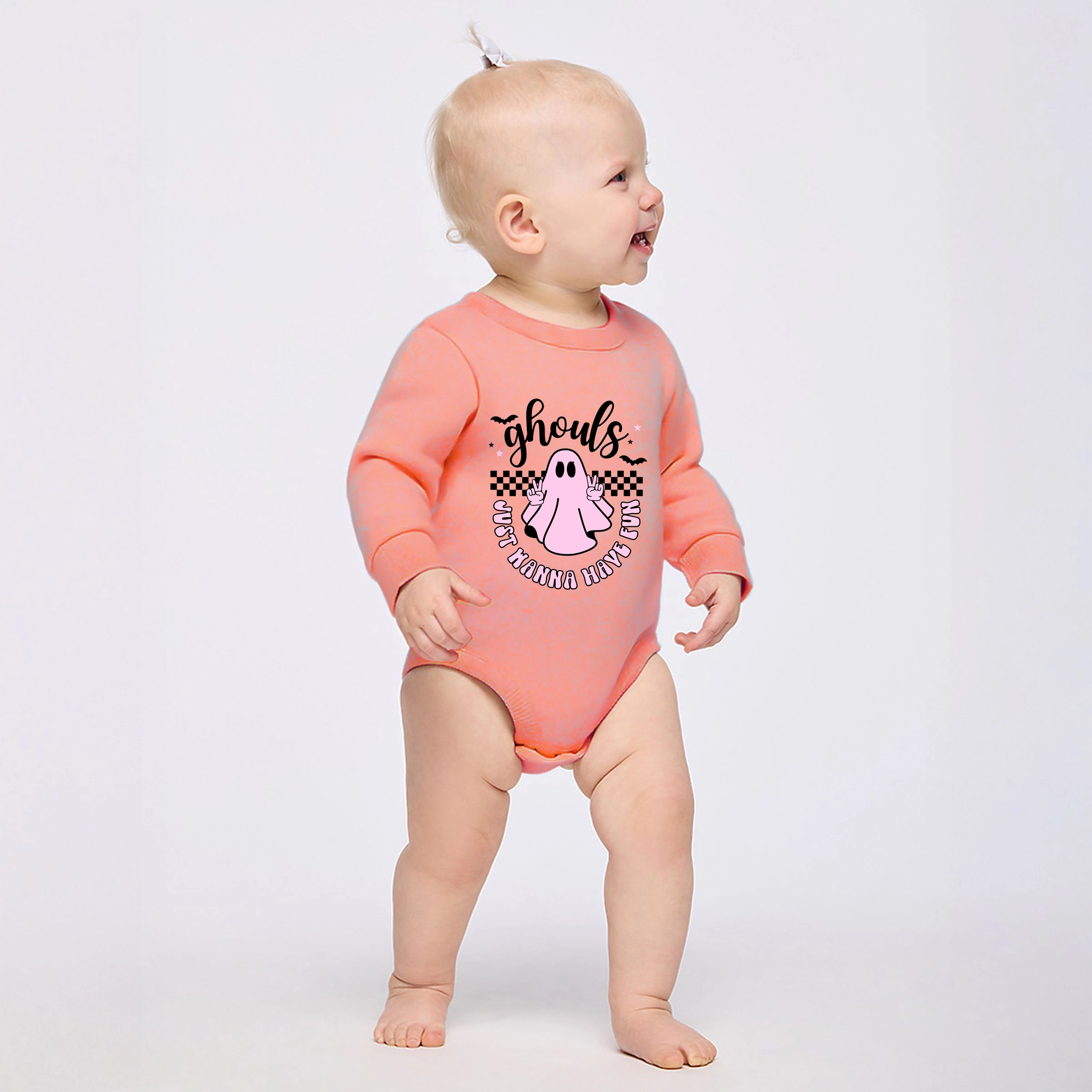 The Juniper Shop - Infant Fleece BodySuit Just Wanna Have Fun Checkered