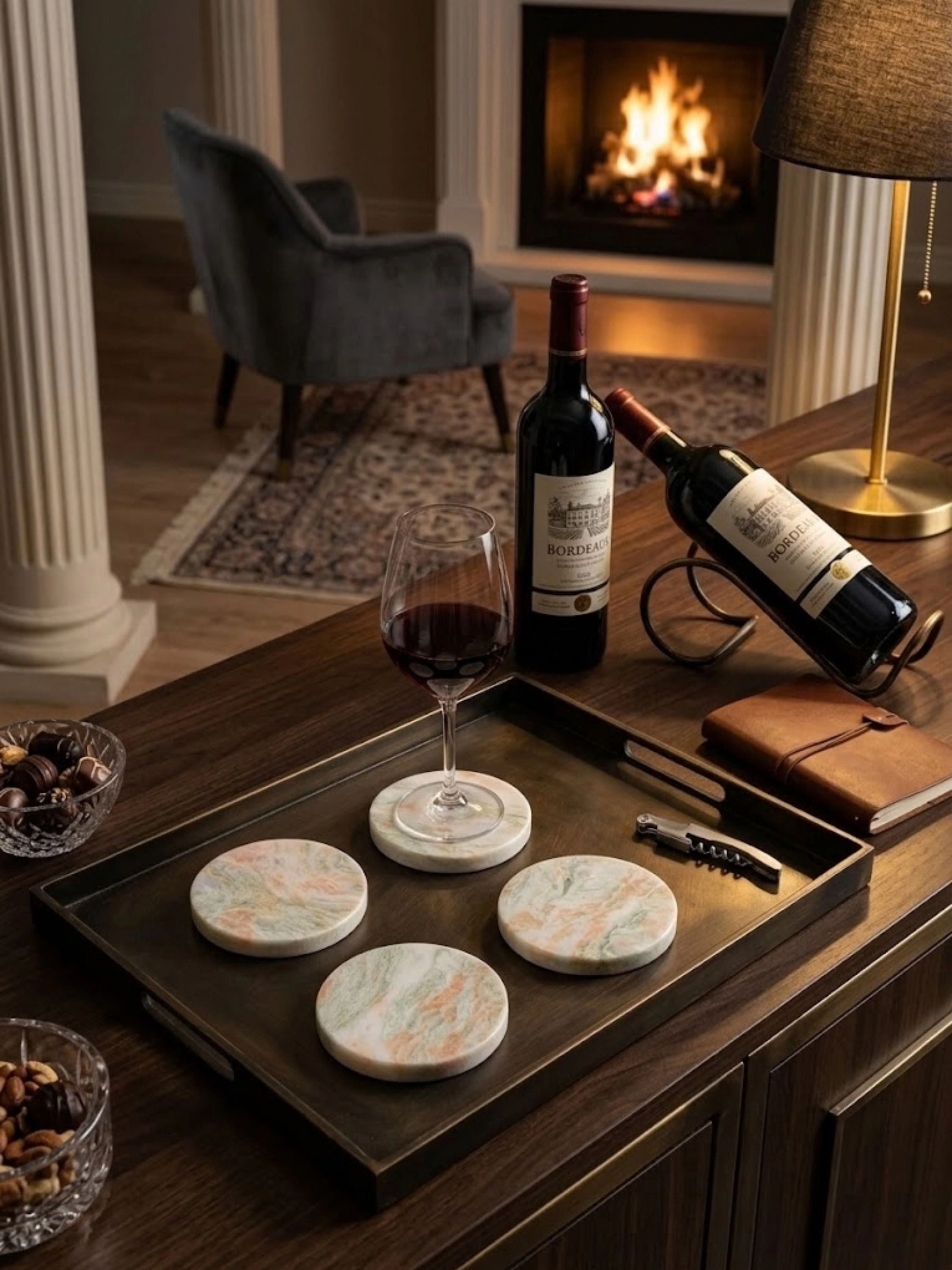 GAURI KOHLI Moonlight Onyx Coasters