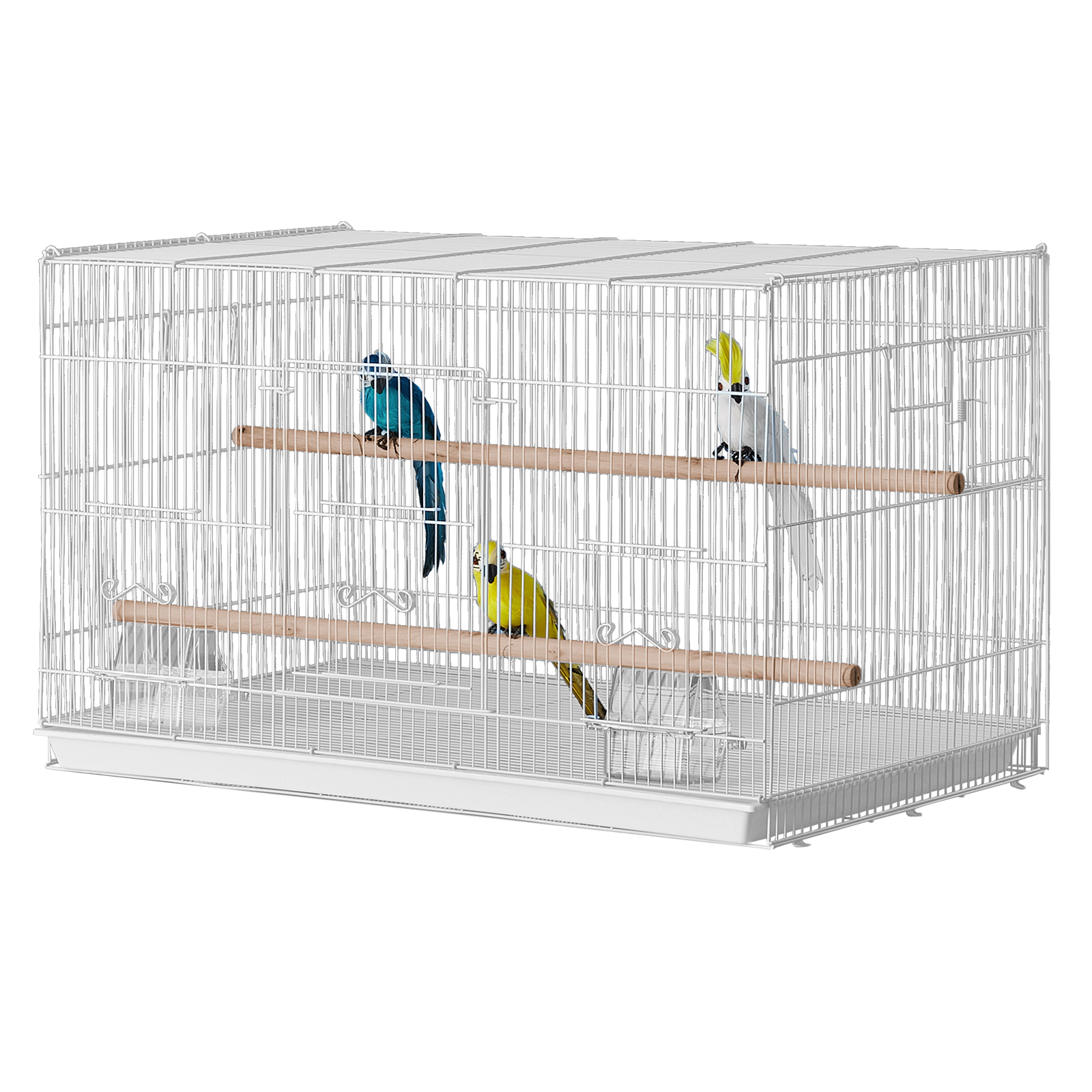 HONGGE 30 x 18 x 18 in Stackable Carbon Steel Bird Travel Cage with Handle for Small Parrots, Canaries & Finches