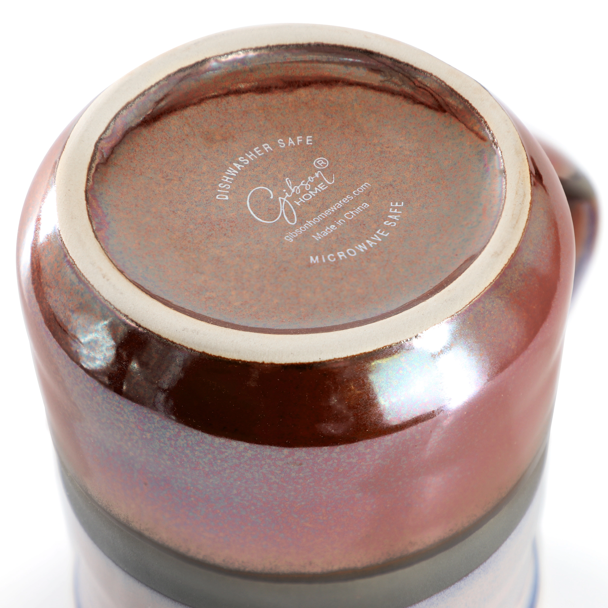 Gibson Home Copper Tonal 4 Piece 18 Ounce Stoneware Cup Set in Mauve
