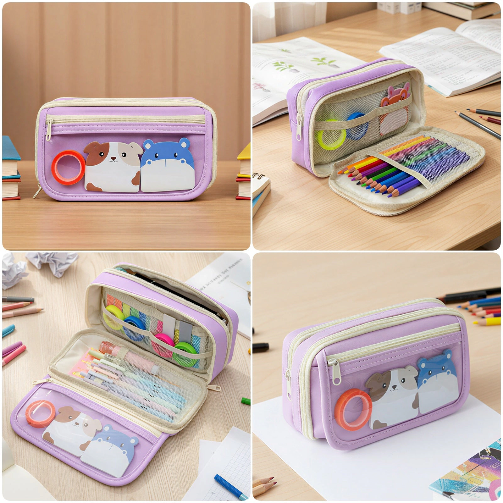 Wrapables 9-Layer Large Capacity Pencil Case for Stationery, Makeup and Travel