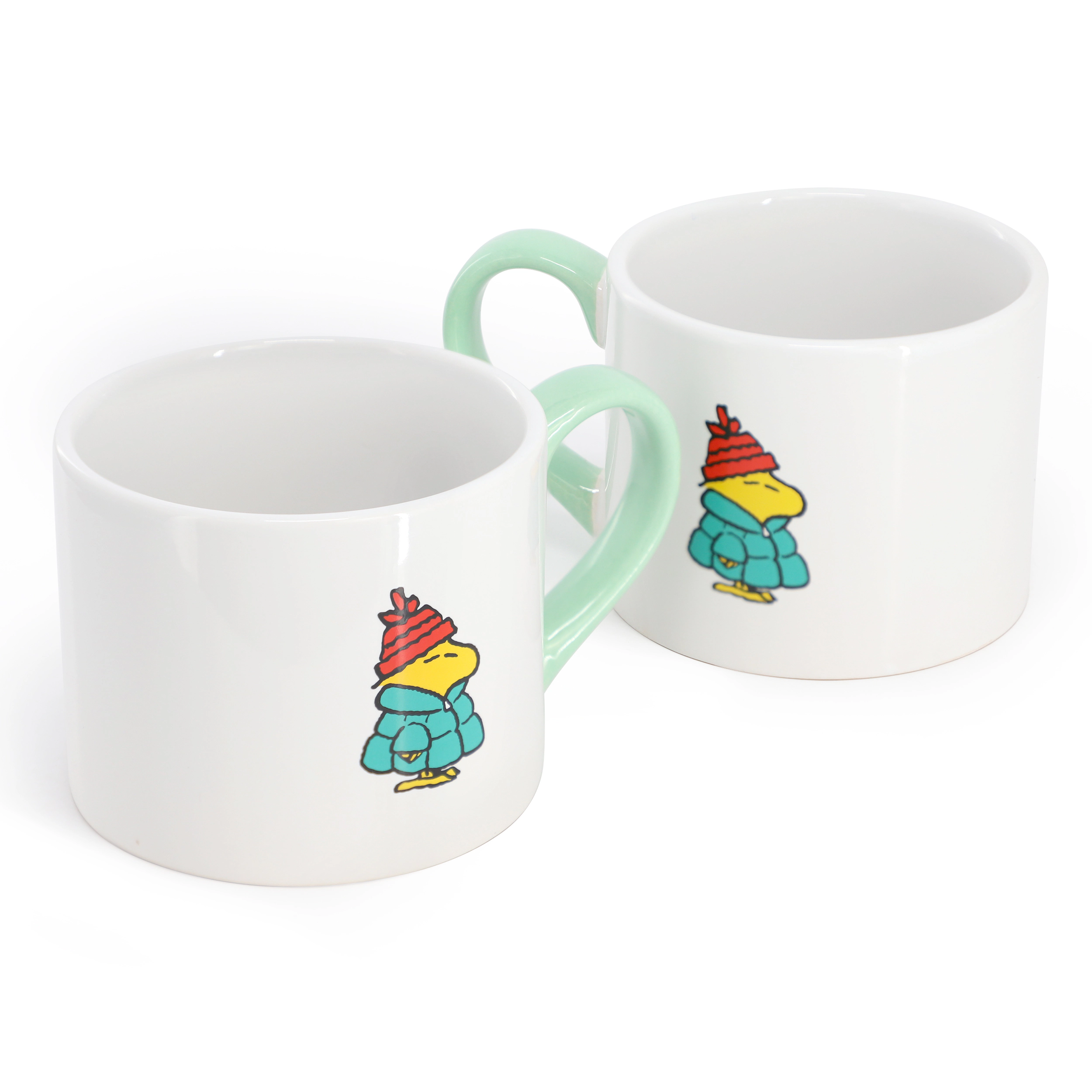 Peanuts All Bundled Up 4 Piece 19 Ounce Stackable Stoneware Mug Set in Green