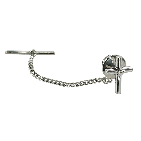 Ascentix Men's Elegant Cross Tie Tack with Crystal Center for Formal Wear