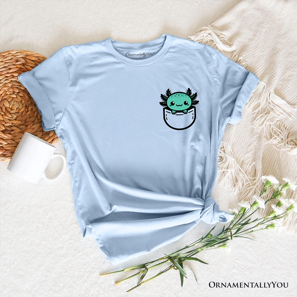 OrnamentallyYou Unisex Cute Pocket Green Axolotl T-Shirt