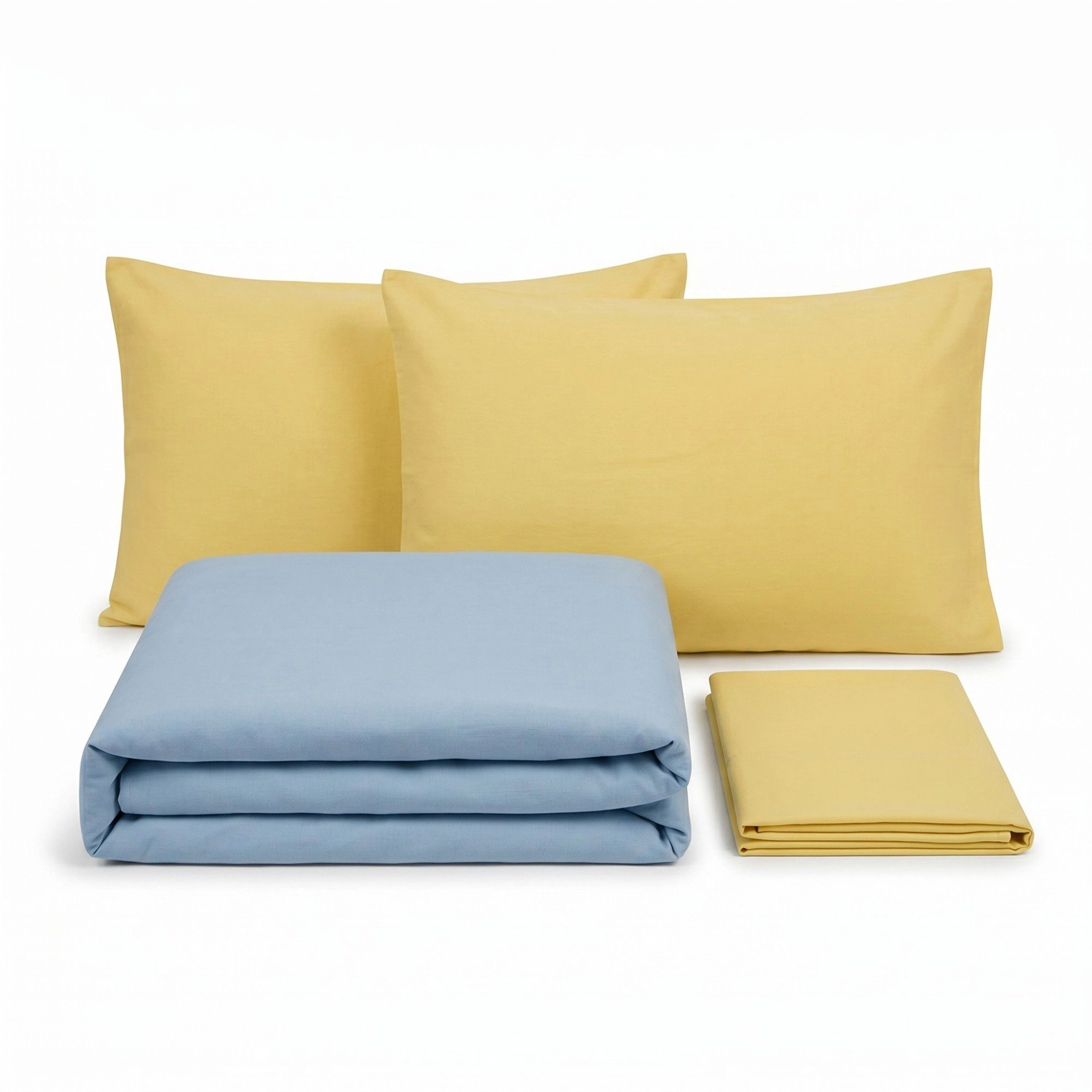 Alilang Unisex 4-Piece Cotton Washed Bedding Set with Duvet Cover Flat Sheet and Pillowcases