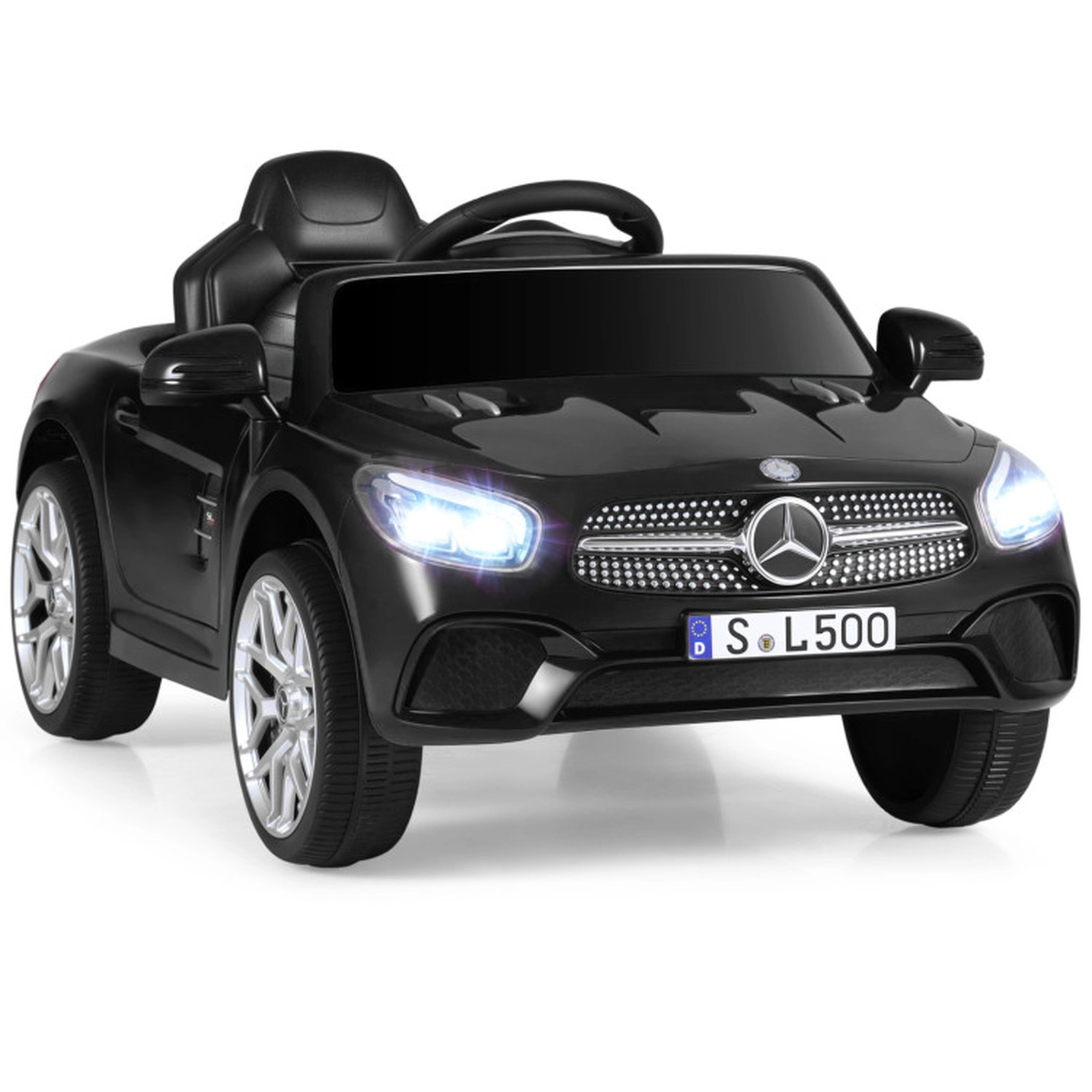 SUGIFT Licensed 12V Kids Ride-On Car Mercedes-Benz with Remote and Music 66-lb Capacity Ages 3-8 Black