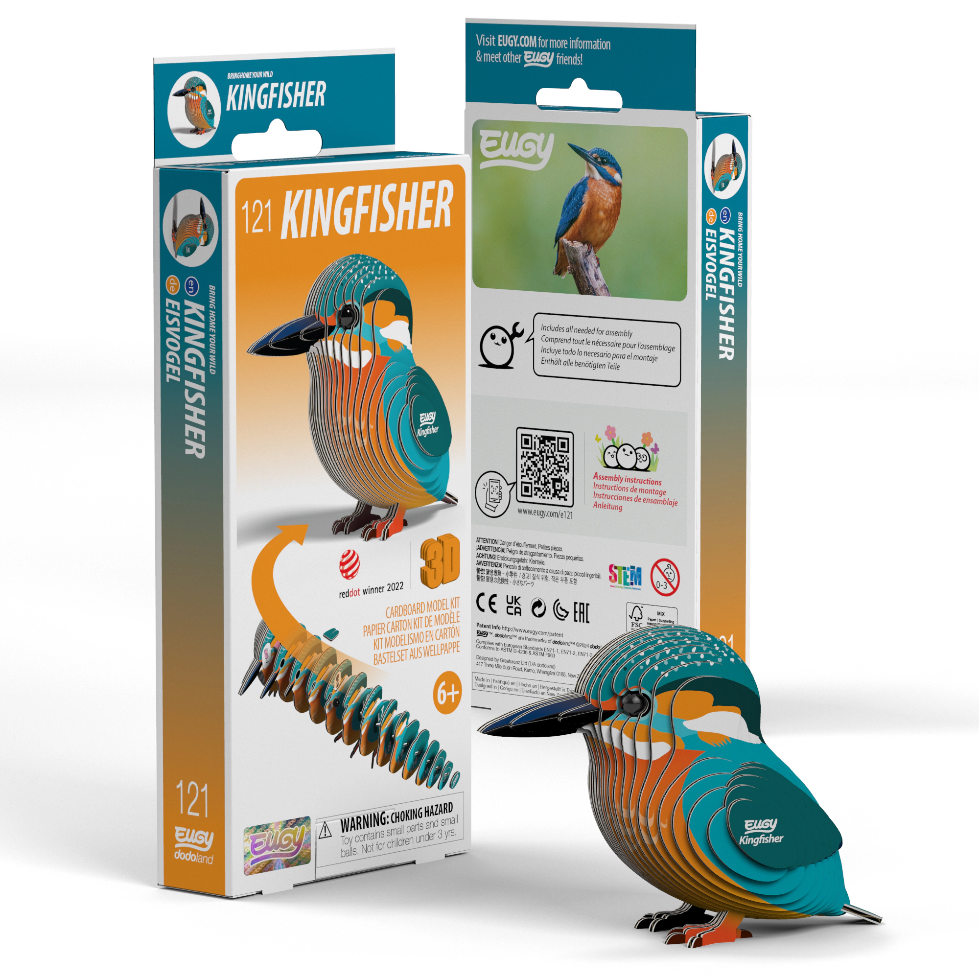 EUGY Kingfisher 3D Puzzle - contains 29 puzzle pieces