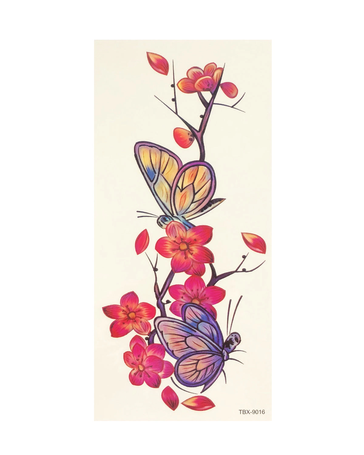 Wrapables Floral Temporary Tattoos Body Art Water Tattoos (8 Sheets