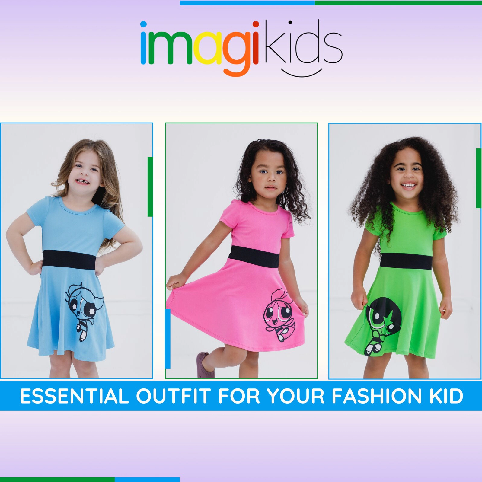 The Powerpuff Girls Girls' Cosplay Skater Dress