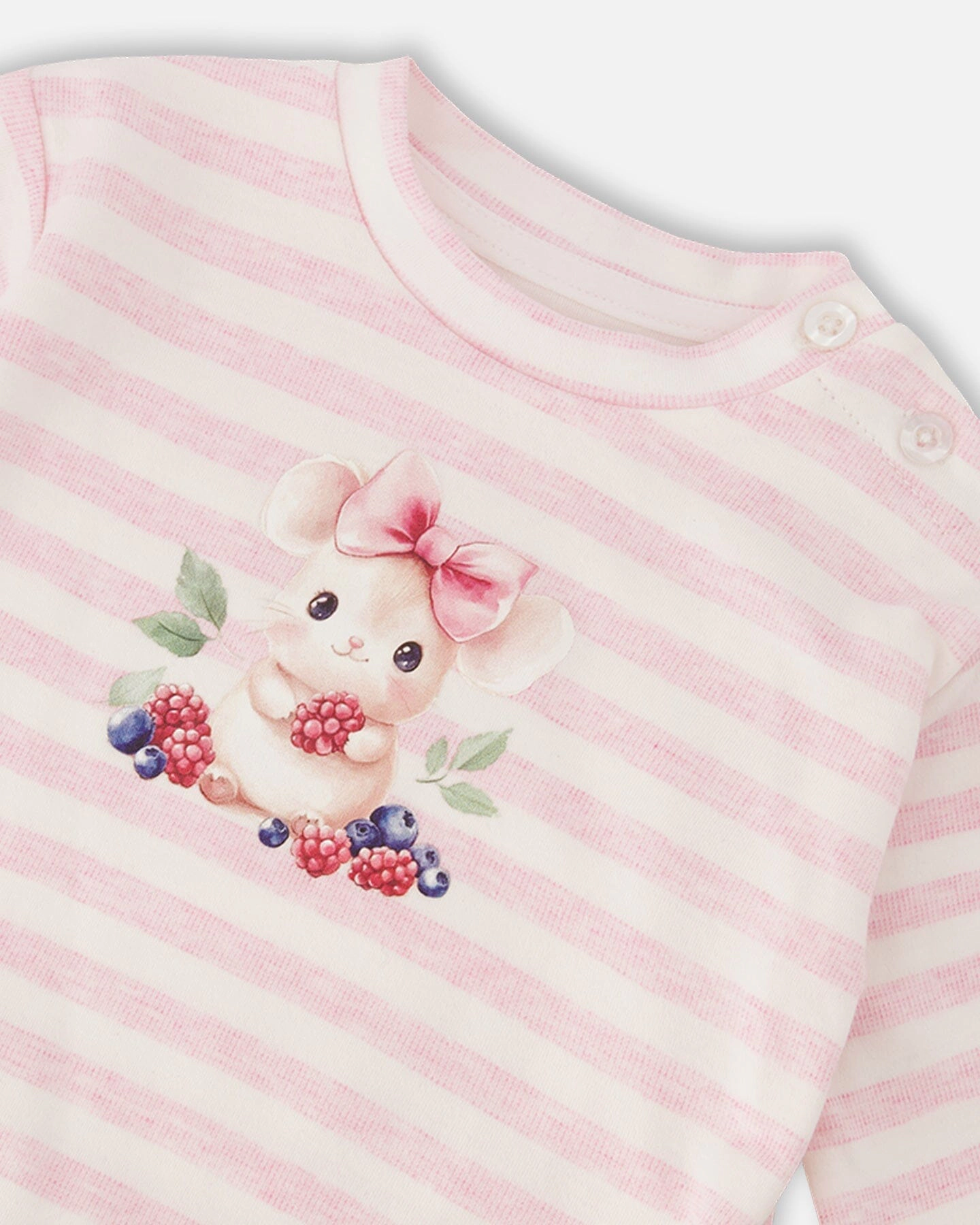 Deux par Girls Cotton Jersey Top and Pants Set Stripes