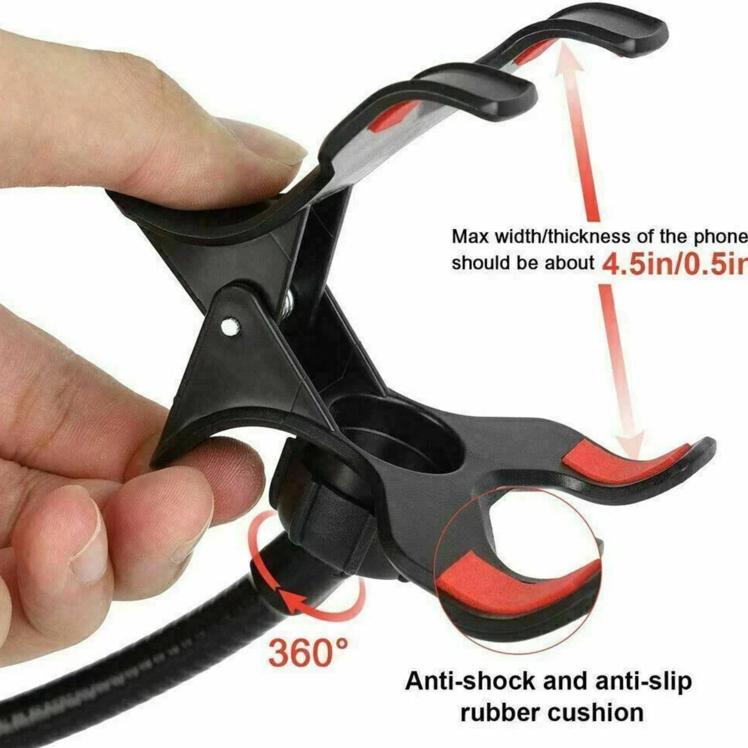 Home Collection Universal Flexible Gooseneck Phone Holder with Table Clip