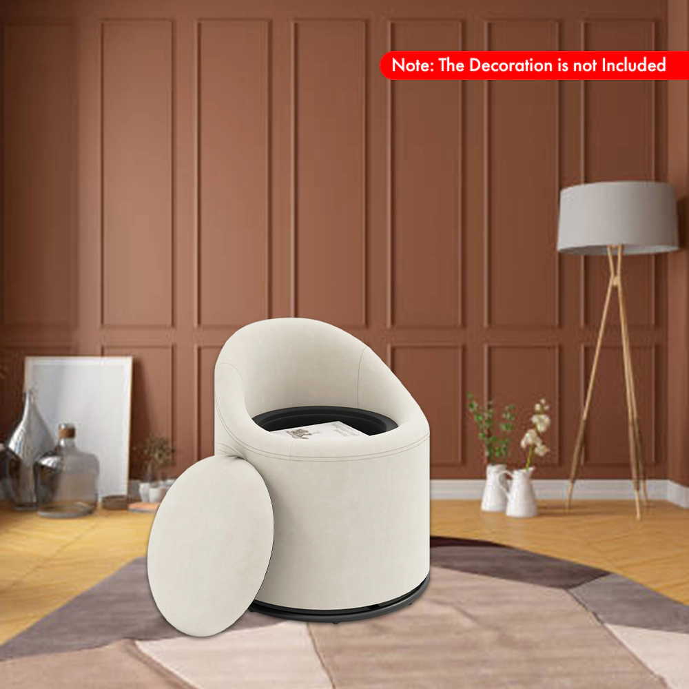 Hivvago 360° Swivel Barrel Accent Chair with Hidden Storage