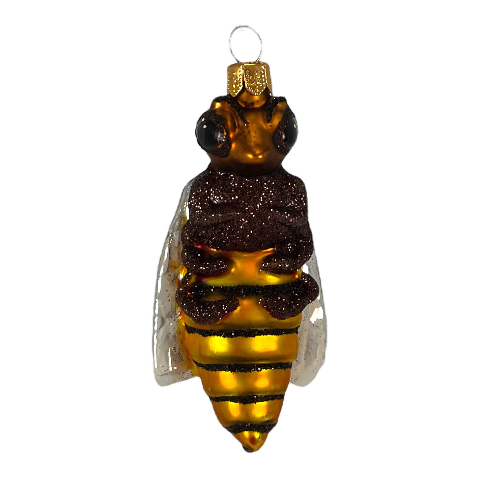 Pinnacle Peak Trading Company Yellow Honey Bee Polish Blown Glass Hanging Christmas Tree Ornament 3 inch