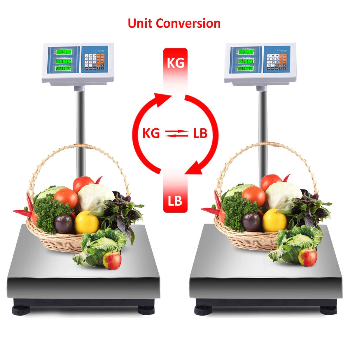 SUGIFT 660 lbs Digital Floor Platform Scale Silver with Stainless Steel Plate