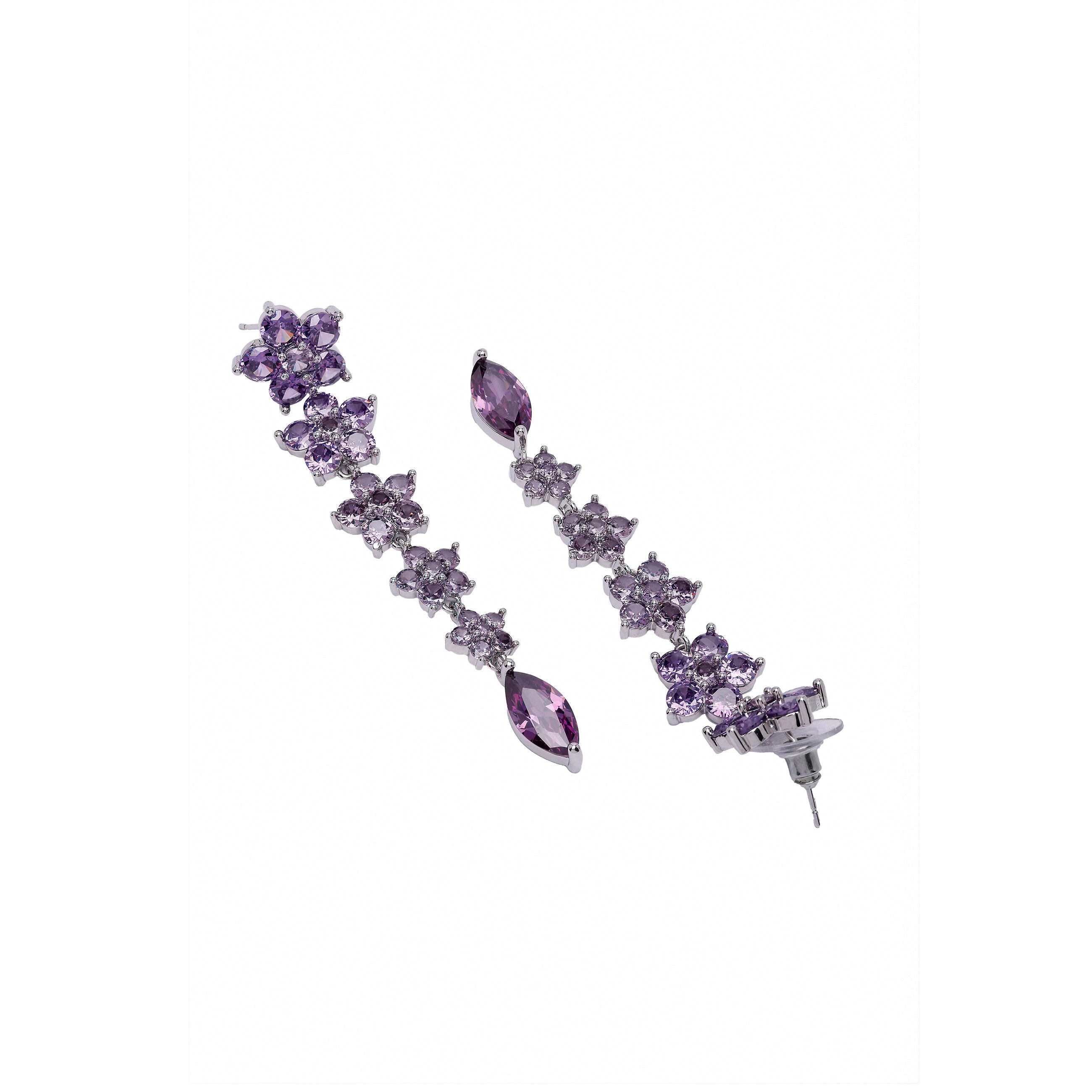 AGP PARIS Womens Diva Floral Long Drop Earrings