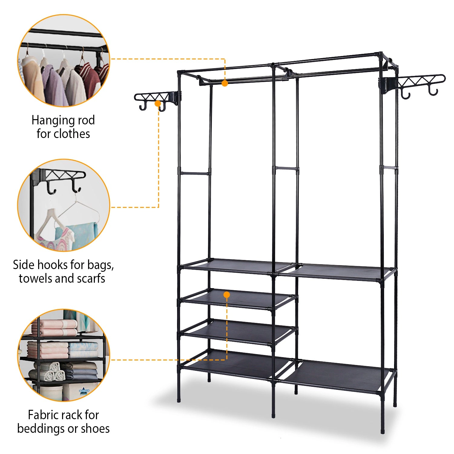 NEW Home Unisex Metal Freestanding Garment Rack
