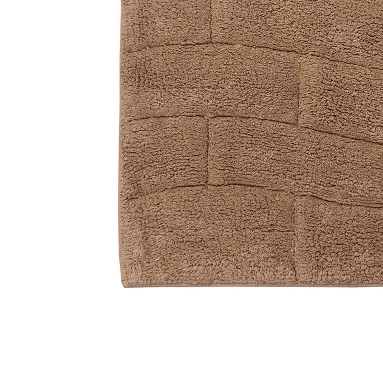 Knightsbridge Stylish And Comfortable All Season Traditional New Tile Design Cotton Bath Rug 21" X 34" Natural