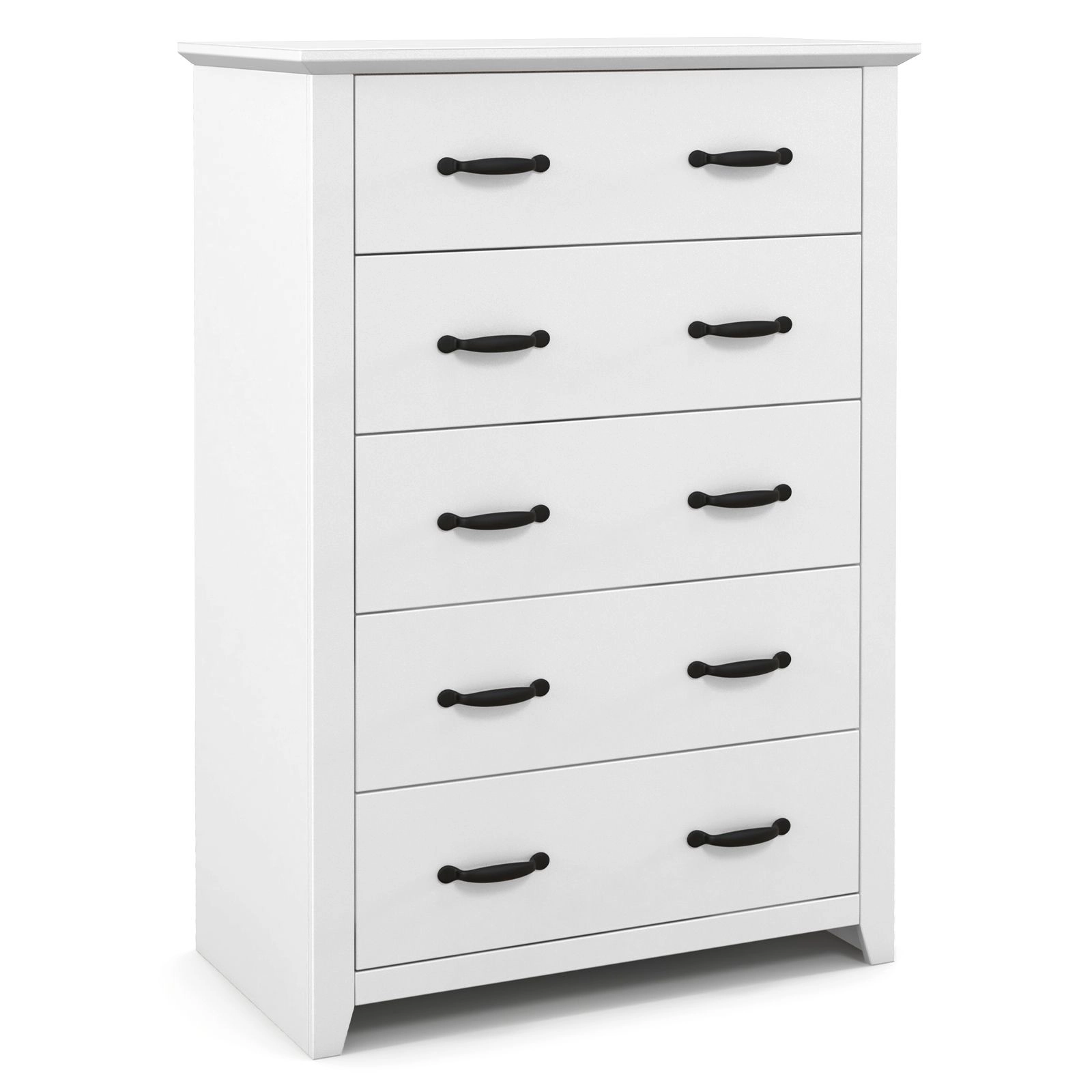 SlickBlue 5 Drawer Storage Dresser Cabinet with Wooden Grain Design