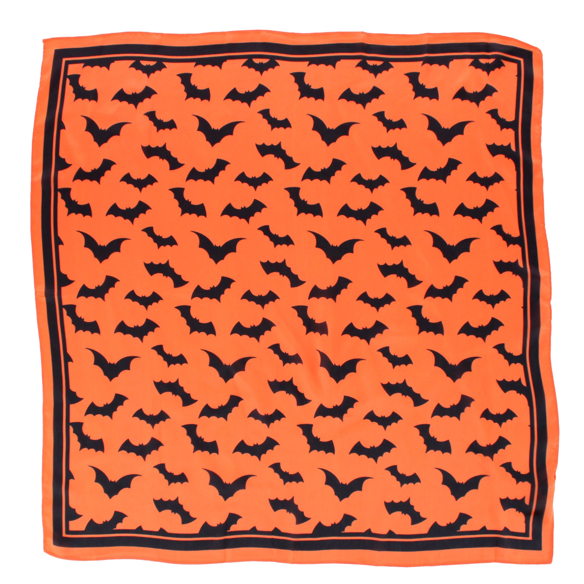CTM Women's Halloween Bat Pattern Silky Square Scarf