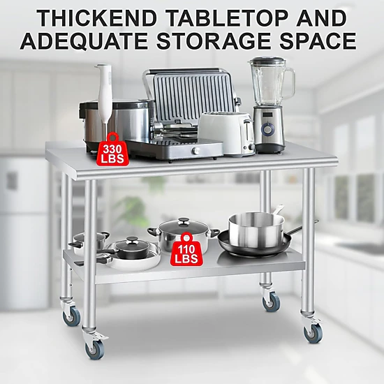 BebreezChic Stainless Steel Table, Commercial Prep Work Table ...