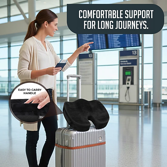 Luminuxe Gel Memory Foam Seat Cushion, Cooling Gel U Shaped Tailbone Coccyx Car Seat Cushion, Orthopedic Chair Cushions