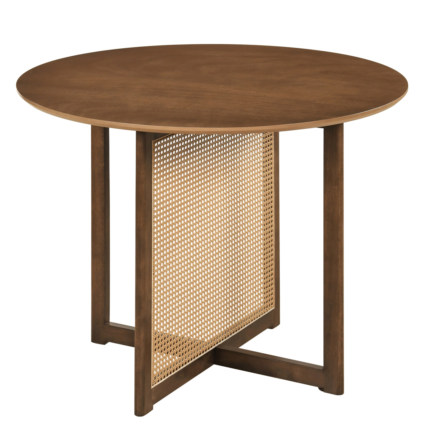 LJG 37.5 Inch Round Dining Table with Cross Pedestal Base