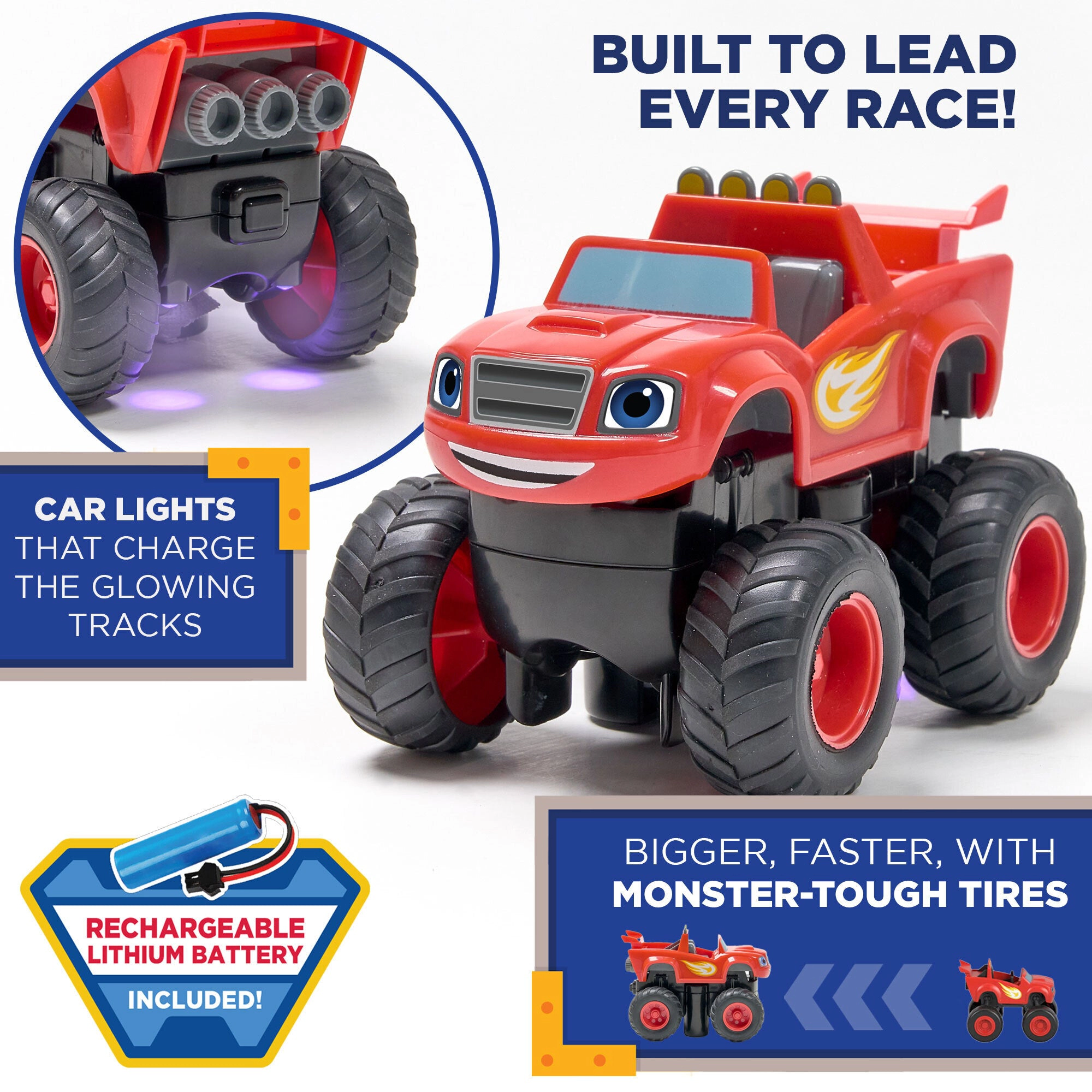 Nickelodeon Blaze Kids TurboTwist Glow Race Track Set - 117 Pieces with Rechargeable Blaze Car