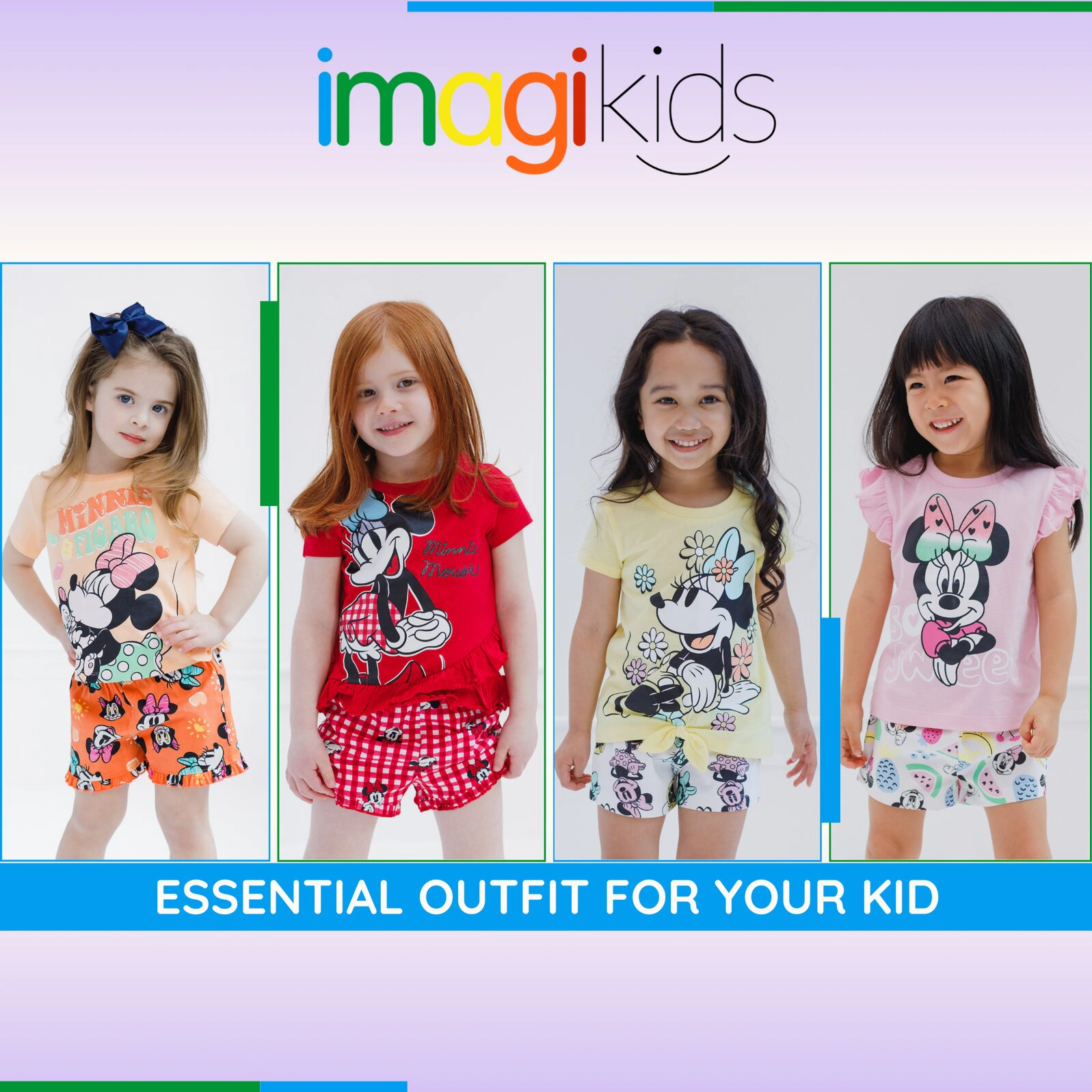 Disney Minnie Mouse Girls' 2-Piece T-Shirt and Shorts Set